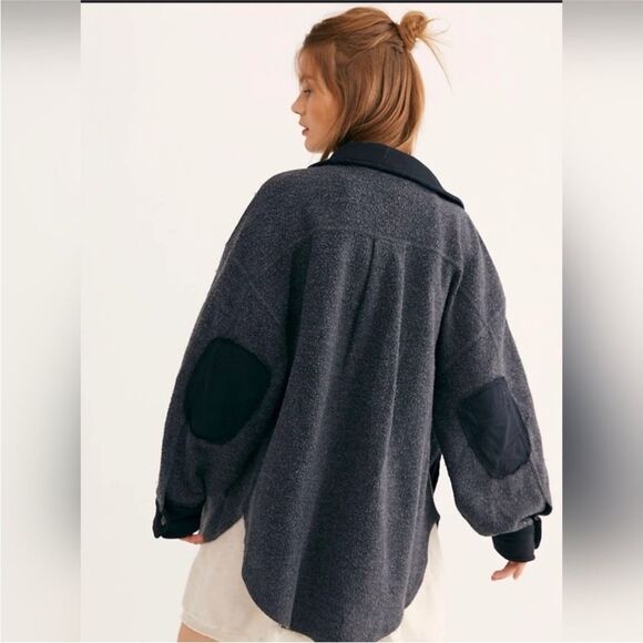 Free‎ People Ruby Soft Oversized Slouchy Shacket - Washed Black color, XS, EUC! - Picture 2 of 5